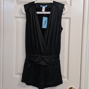 NWT Marciano black sleek soft romper Size S/P